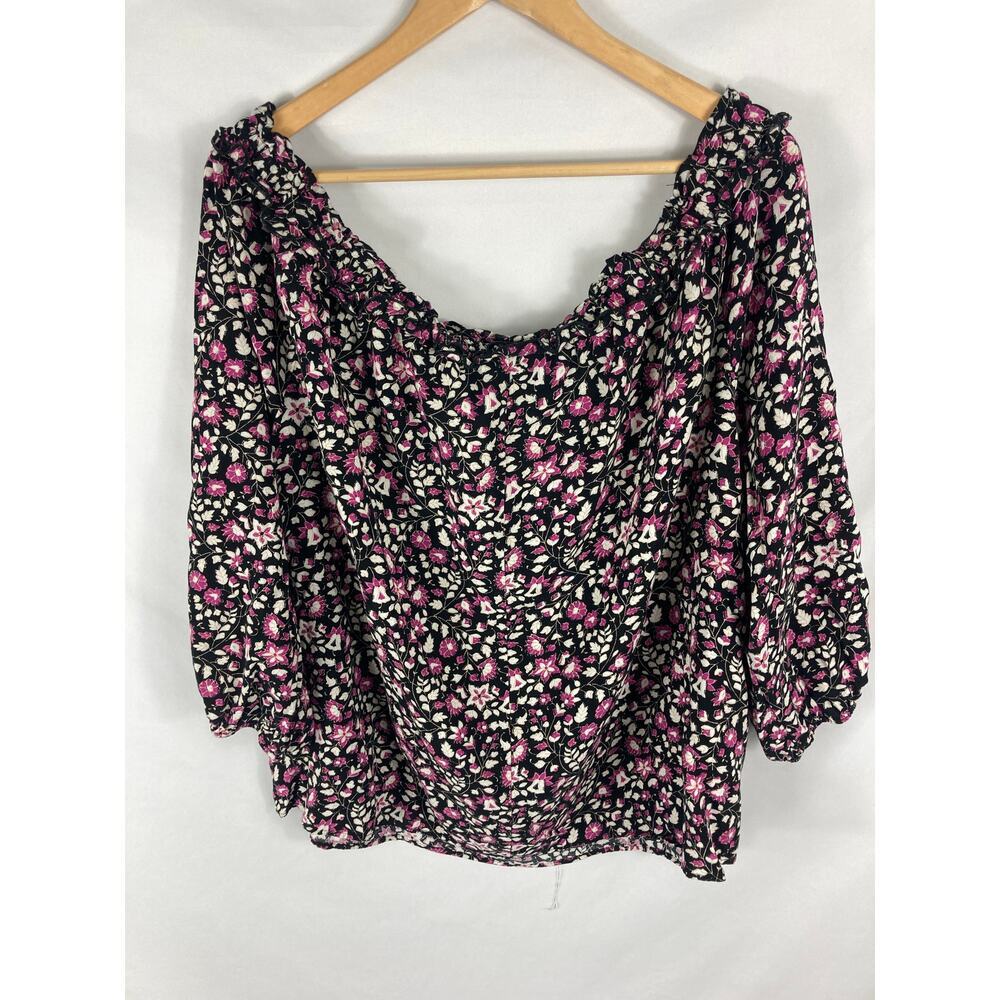 Lane Bryant Floral Off Shoulder Blouse Size 22/24 - Picture 3 of 6